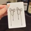 925 Sterling Silver Full Diamond Tassel Earrings – High-End European & American Style, Super Shiny, Luxurious Ear Jewelry for Women.