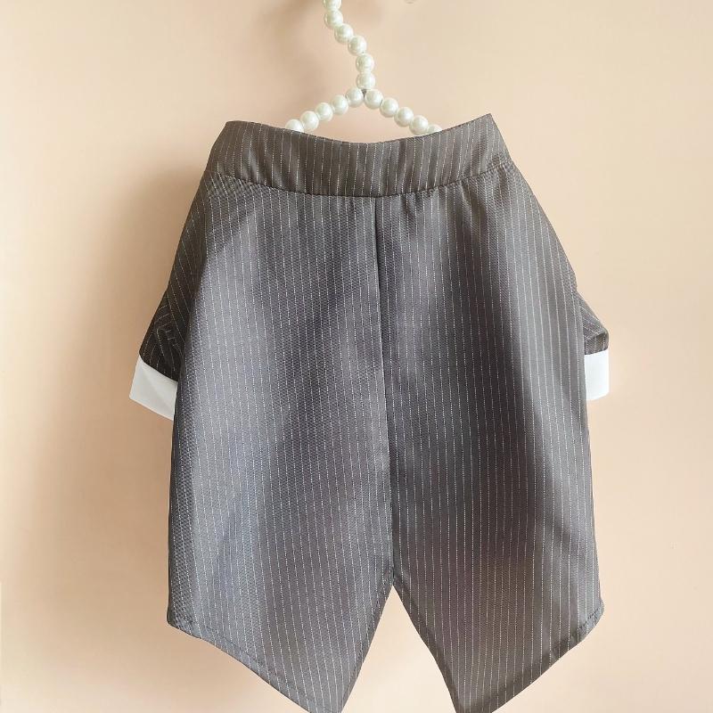 1pc Stripe Patterned Pet Suit 2 in 1 Tuxedo, Suitable for Weddings and Parties