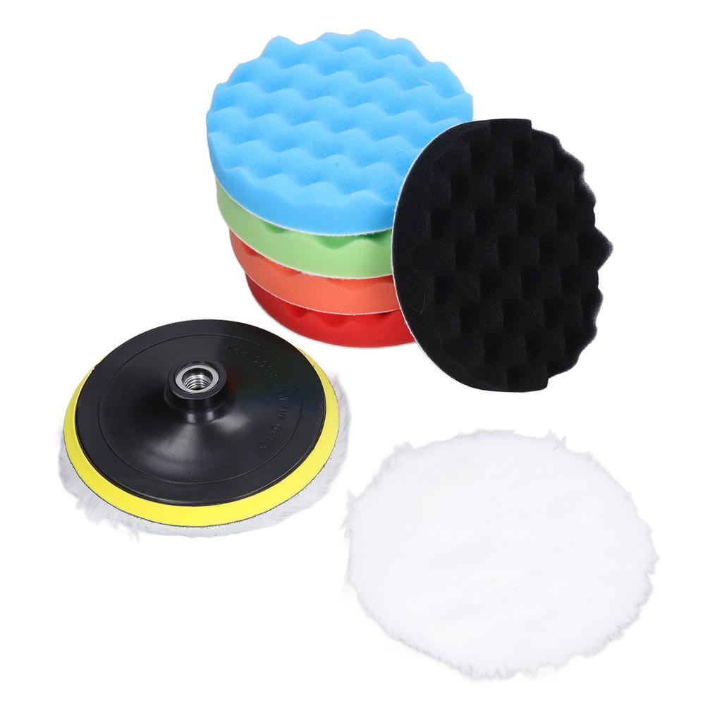 Polishing Pad Buffing Sponge 150mm Diameter Cleaning Tool Set Kit for Car Boat Buffing Pad Buffing Sponge Car Buffing Pad