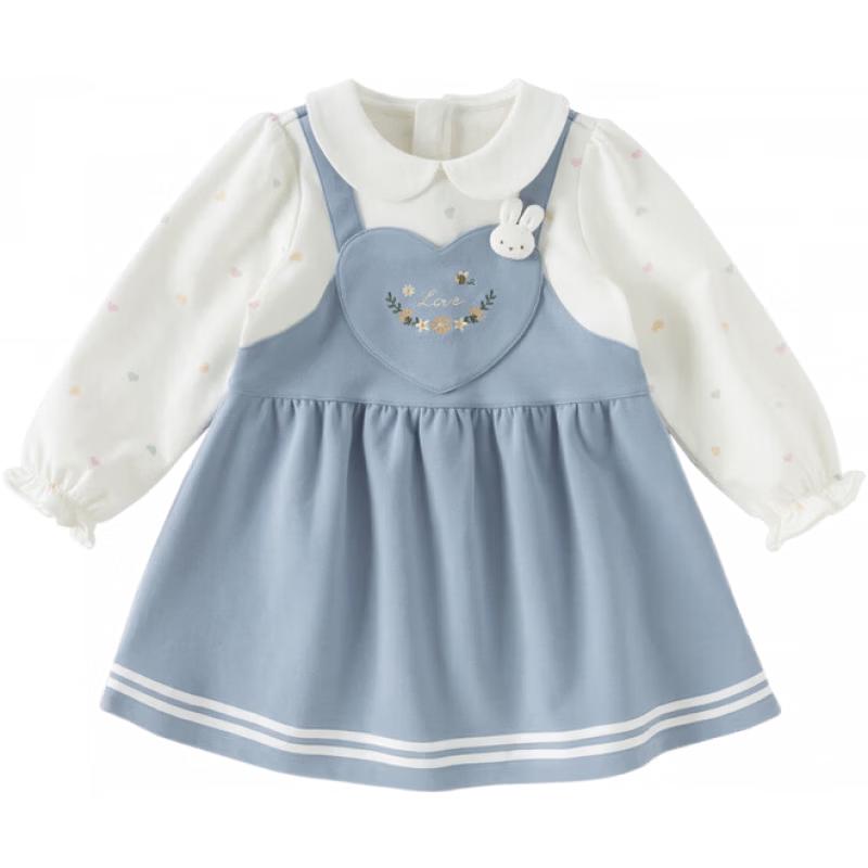 DAVE & BELLA Girls' Faux Two-Piece Floral A-Line Princess Dress