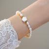 Simple Freshwater Pearl Bracelet Flower White Rose Rice Pearl Bracelet Personalized Versatile Bracelet