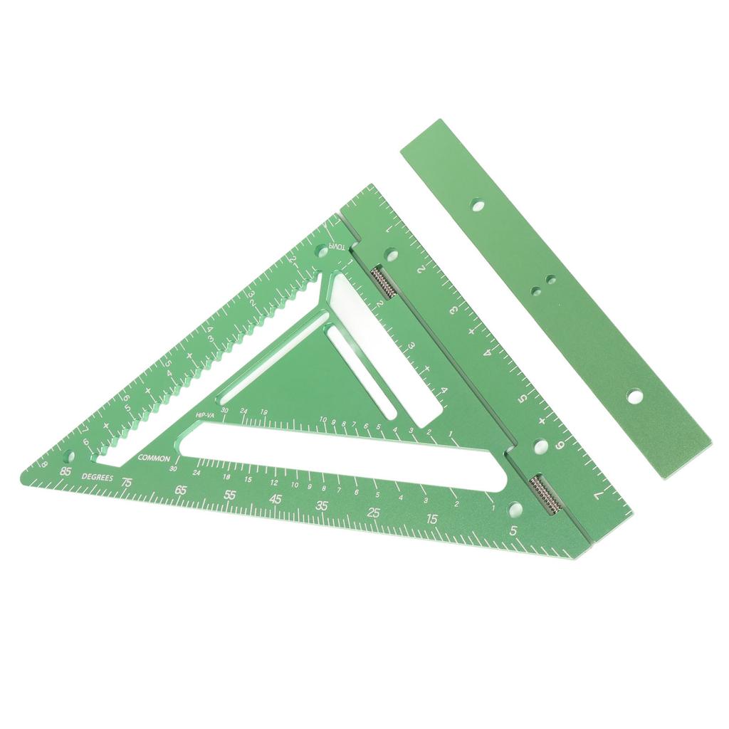 Rafter Square Tool Aluminum Alloy Woodworking Square Ruler with Jig Block Fixing Screw for Carpenter