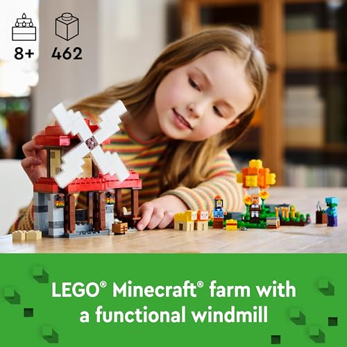 LEGO Minecraft Farm with Windmill 21262, Ages 8 and Up