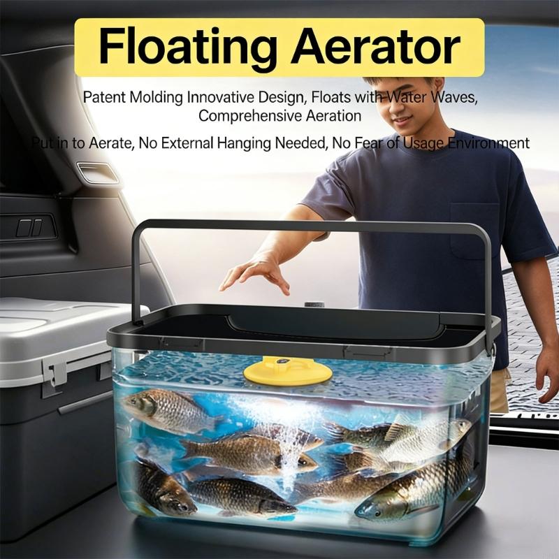 Floating Disc Oxygen Aerator With Included 3000MAH Battery For Water Environment And Miniature Pool P9YB