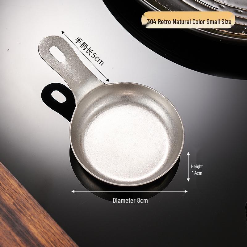 

304 Stainless Steel Vinegar Dish with Handle for Sauces and Seasonings - Retro Style, Ideal for Barbecue and Hot Pot, Custom Logo Available.