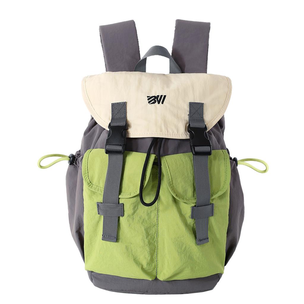 Schoolbag Outdoor Lightweight Hiking Bag Men's and Women's Large Capacity Contrast Color Drawstring Backpack Hiking Backpack Leisure School Bag Tide