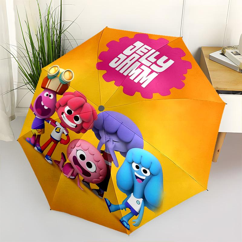 

Jelly Jamm, CharactersThemed Automatic Opening and Closing Umbrella 8 Ribs, Suitable for Leisure and Going Out, Outdoor Accessory, Gothic