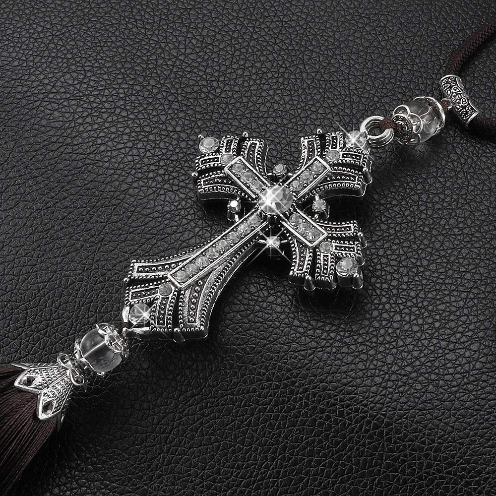 ornament for rearview sparkling car interior interior feng car interior rearview mirror car Cross-shaped mirror, accessory, gift, decoration, trinket,