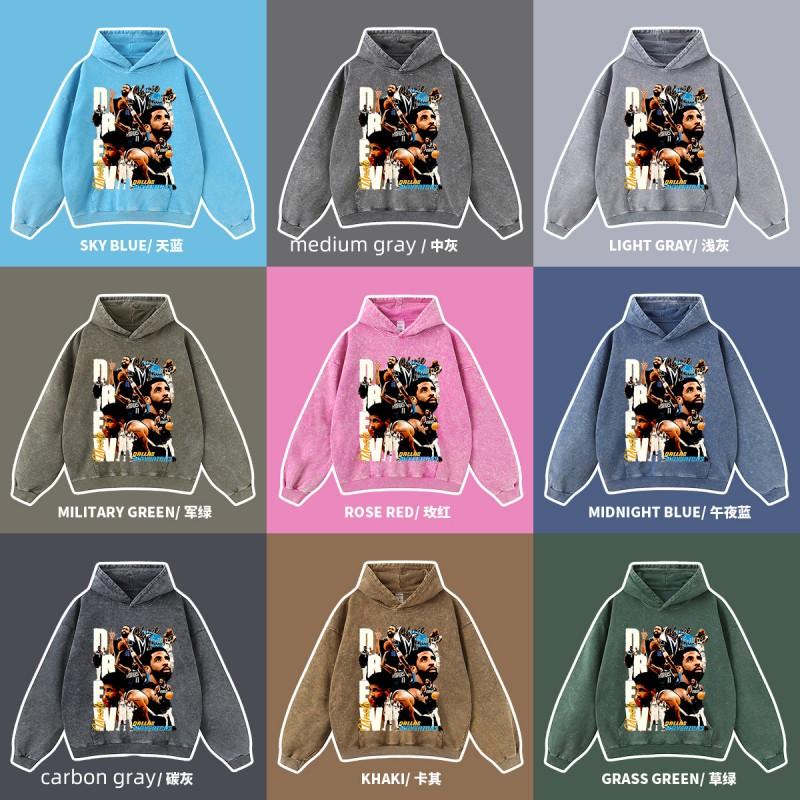 Oversized Hooded Cotton Sweatshirt With Batik Print Vintage Streetwear Men Winter Loose Fit