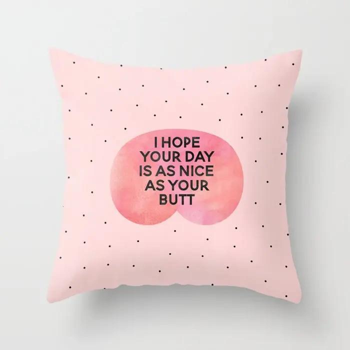 45*45cm Home Decoration Abstract Geometric Sunset Rainbow Pink Pillowcase Bed Living Room Sofa Office Seat Cushion Cover