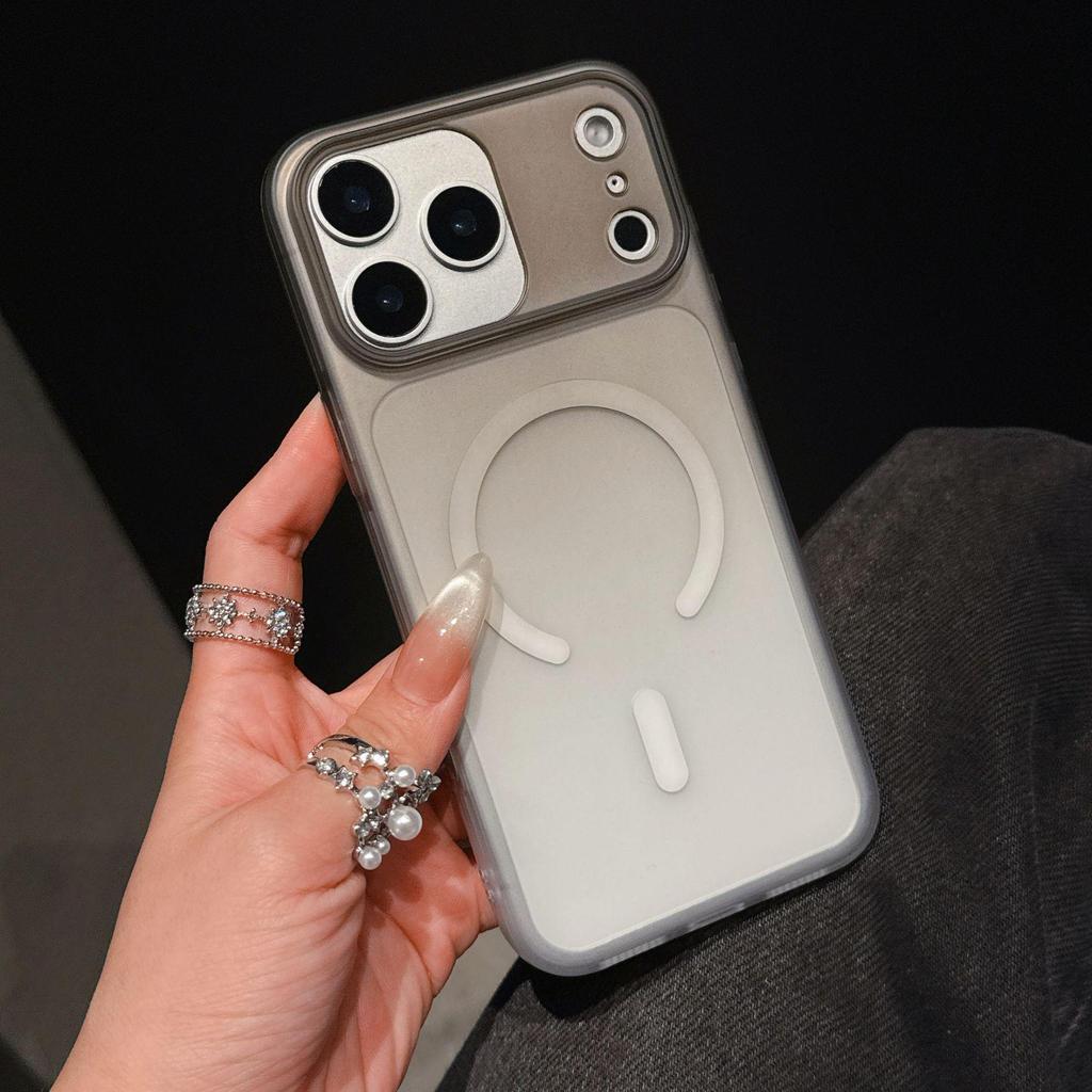 Solid Gradient Magnetic Phone Case for iPhone 17 Pro/16 Pro/15 Plus - Lightweight Semi-Transparent Frosted Design