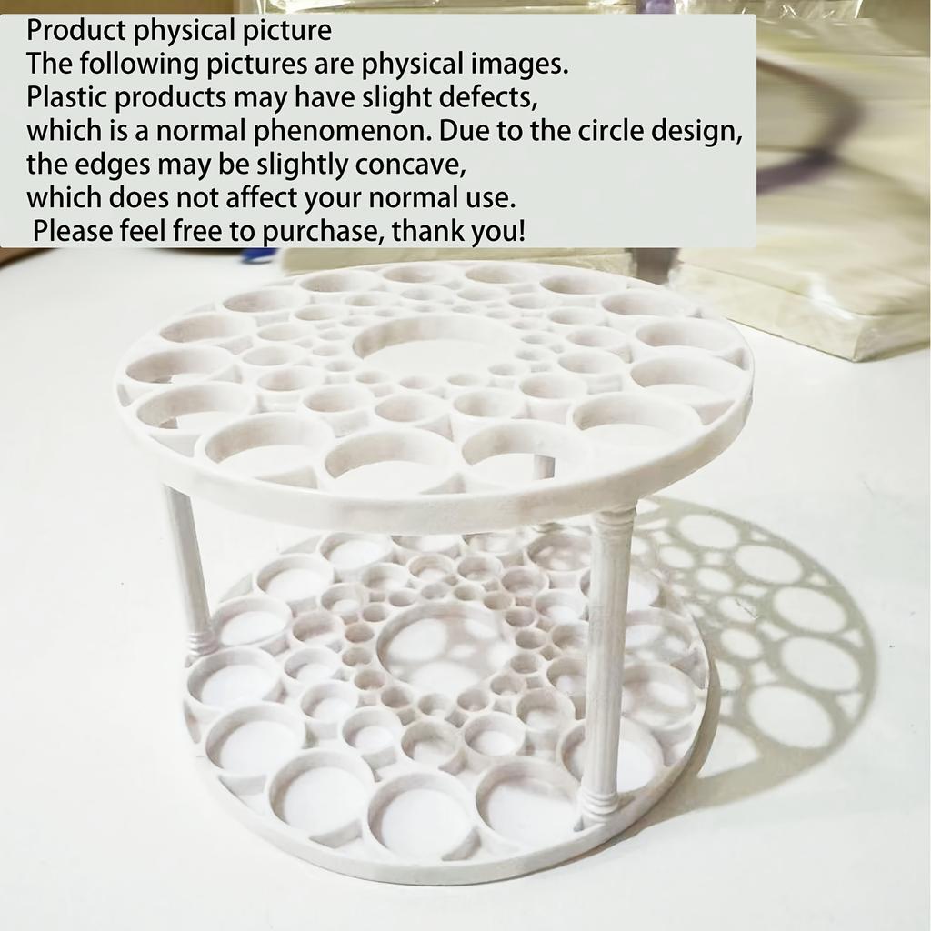 360° Rotating Brush Organizer - Detachable Plastic Insert Mount Storage Rack, Accessory for Art Brushes, Makeup Tools & Pens