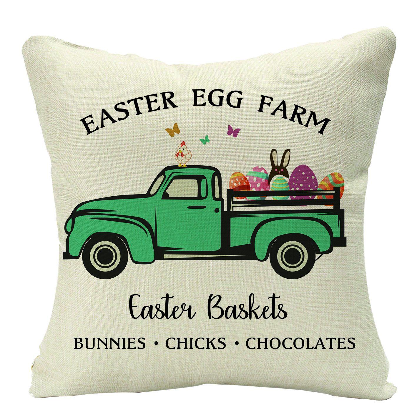 

Пасхальная льняная наволочка Праздничная домашняя наволочка для диванной подушки 45*45cm