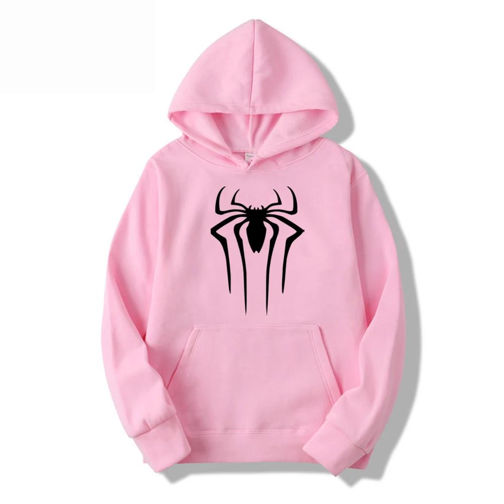 2025 Fashion Men's Hoodie Casual Hoodie Sweatshirt Men's/Women's Top Solid Color Printed Spider Hoodie Sweatshirt
