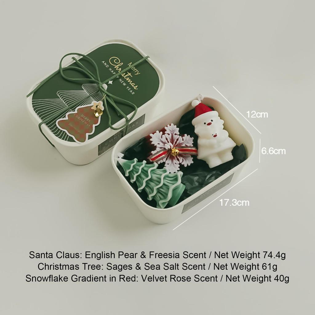 Christmas Candle Gift Box Christmas Tree Snowflake Deer Santa Claus Romantic Atmosphere Lovely Home Decorations