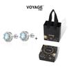 Blue Zircon Titanium Steel Stud Earrings for Women - Luxurious and Comfortable for Sleeping, Ear Bone Accents, Elegant Ear Accessories.