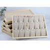 Microfiber Cloth Jewelry Display Tray Apricot Jewelry Drawer Inserts Wooden Pendant Holder  Ring
