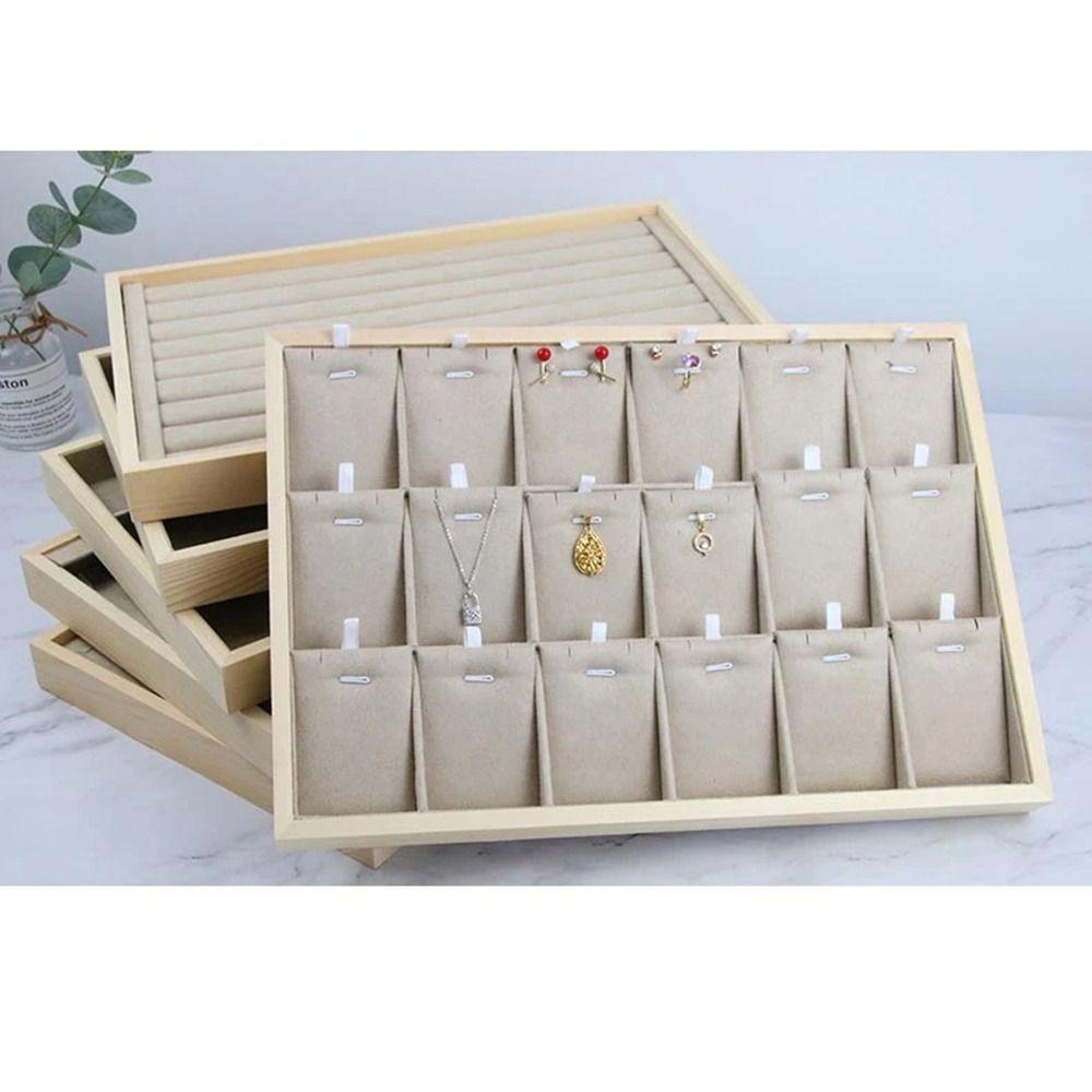Multiple Styles Wooden Pendant Holder Apricot Necklace Stand Prop Jewelry Display Tray  Bracelet