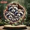 Raccoon Tree Hole 2D Vintage Metal Wall Art Decor For Home Courtyard Cafe
