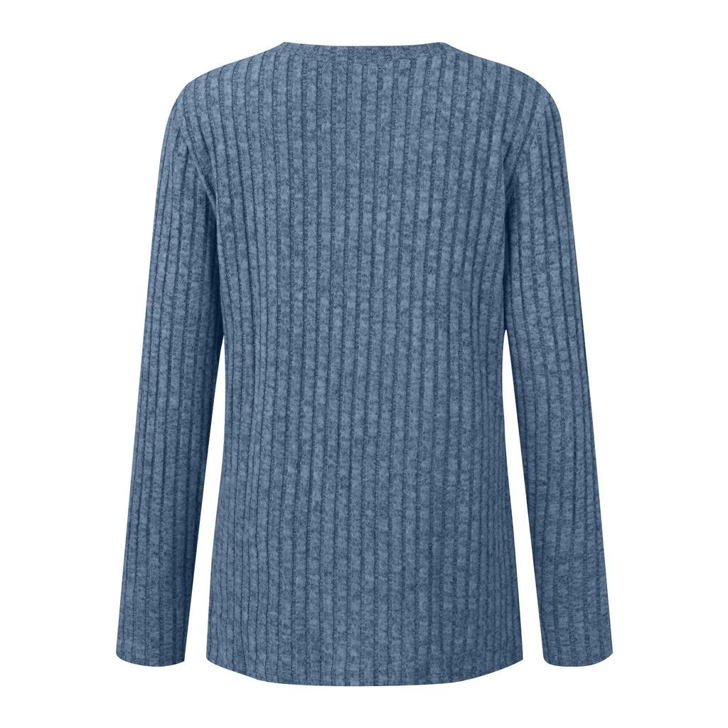 Women's Fashion Casual Slim Solid Color Long Sleeve V-Neck Top