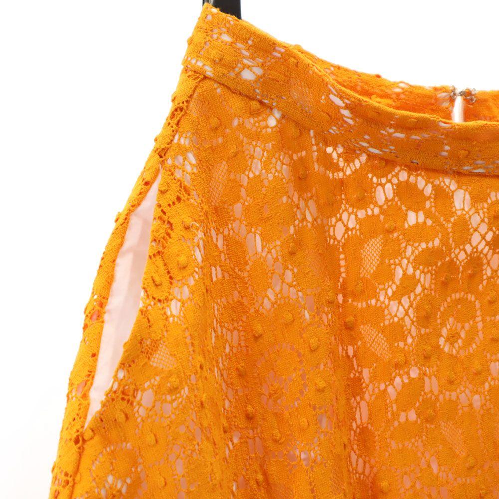 MSGM made in Italy Midi length race skirt 42 Orange Back zip Women Used