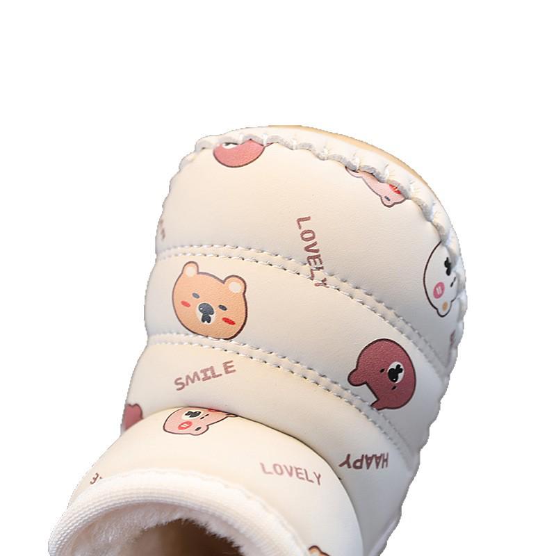 Fleece-Lined Baby Snow Boots with Velcro for 0-1 Year Olds, Unisex, Mid-Calf, Winter Warm