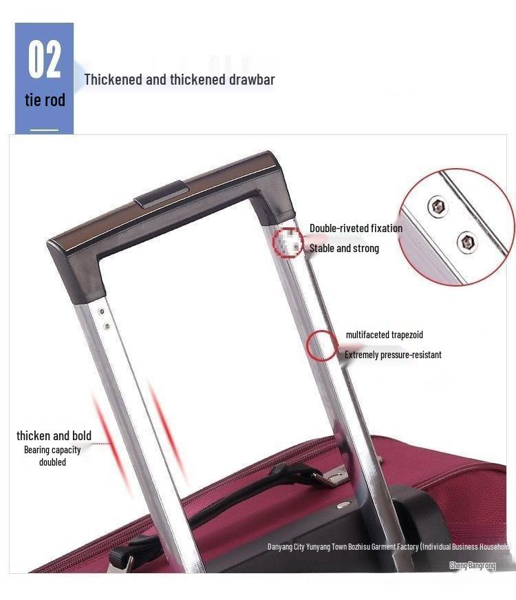 Canvas Large Capacity Carry-On Suitcase with Universal Wheels, Combination Lock, and Durable Trolley for Men and Women