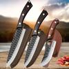3PCS, Stainless Steel Knife Set, Wooden Handle Sharp Kitchen Knives with Covers High Quality Professional Cooking
