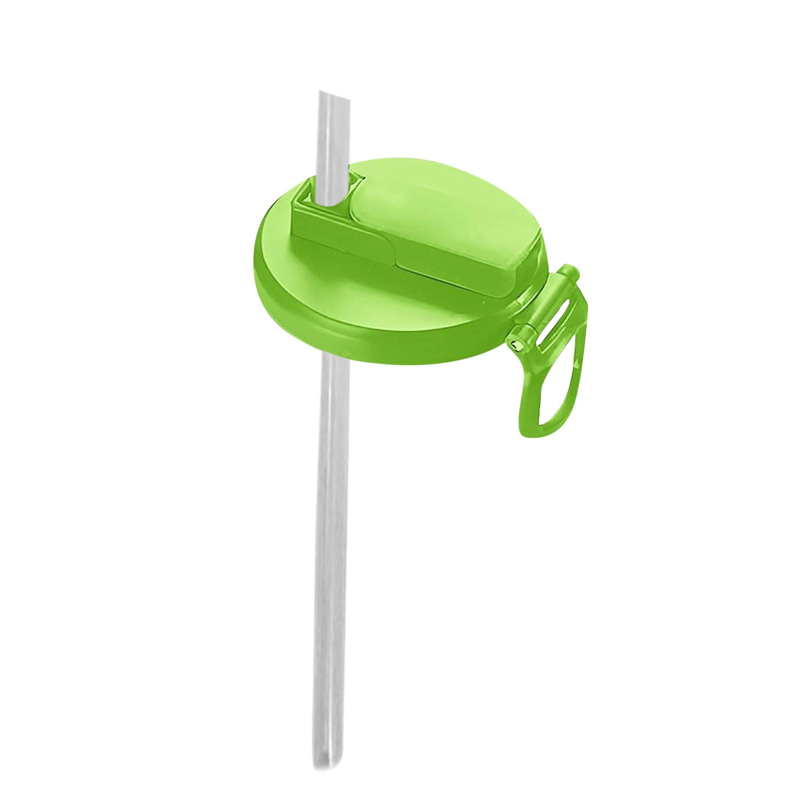 

Кришка для газованих напоїв із силіконовою соломинкою, багаторазова, підходить для консервованих напоїв One Size зелений