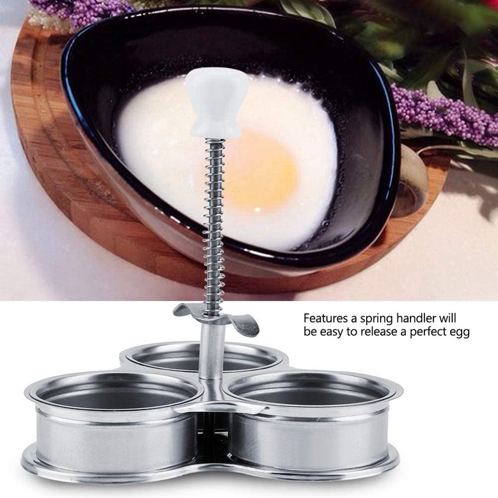 3 Caves Egg Cooker Stainless Steel Egg Boiler Soft Boiled Egg Maker for Cooking Eggs Kitchen Gadget