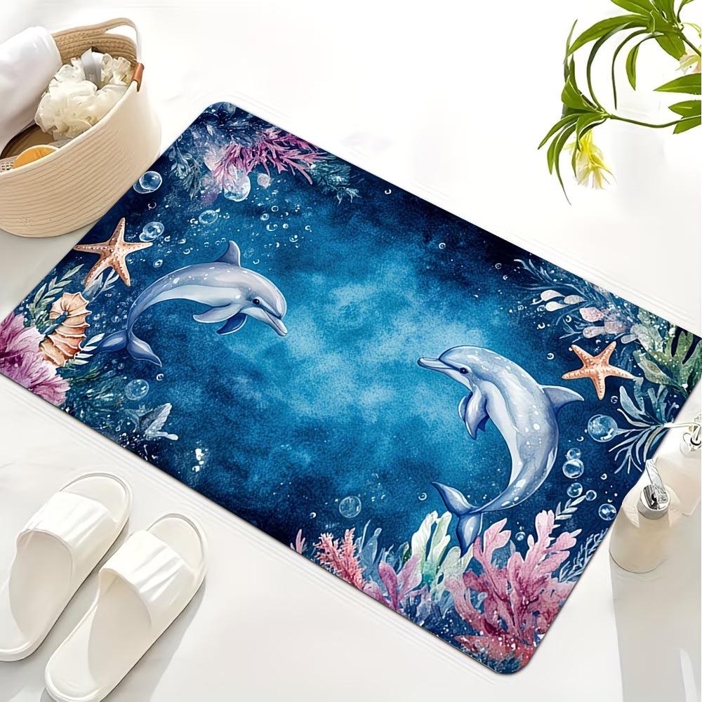 American Style Quick-Dry Ocean Diatom Mud Bath Mat, Absorbent and Dustproof for Bathroom & Entryway Use
