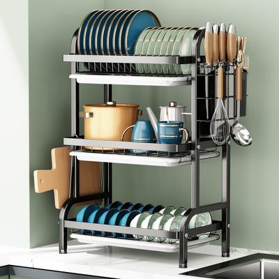 Dish Drying rack,Multifunctional Cutlery Holder with Drain Tray,cutlery Holder,cutting Board rack,Kitchen Supplies Storage Rack