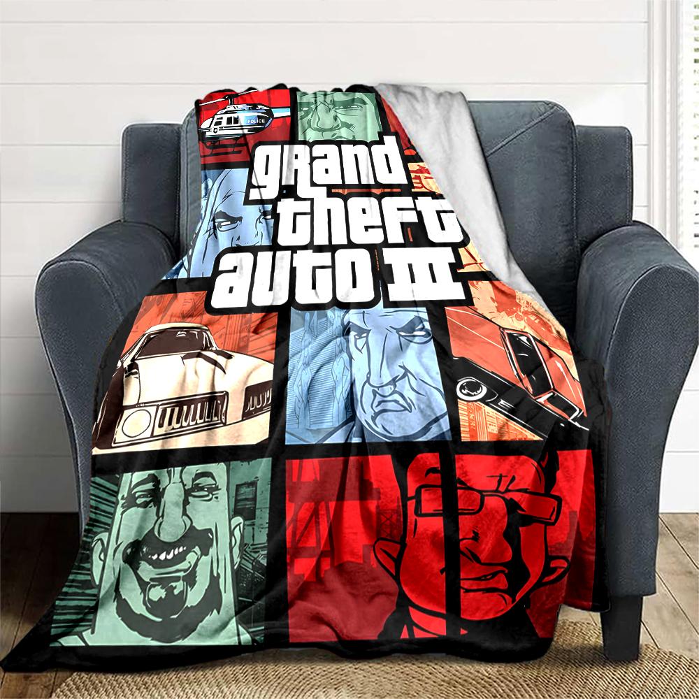 1pc GTA Blanket, Gift, for Men and Women, Soft Blanket, Good for Sofa Bed Couch Travel, Lightweight Flannel Blanket