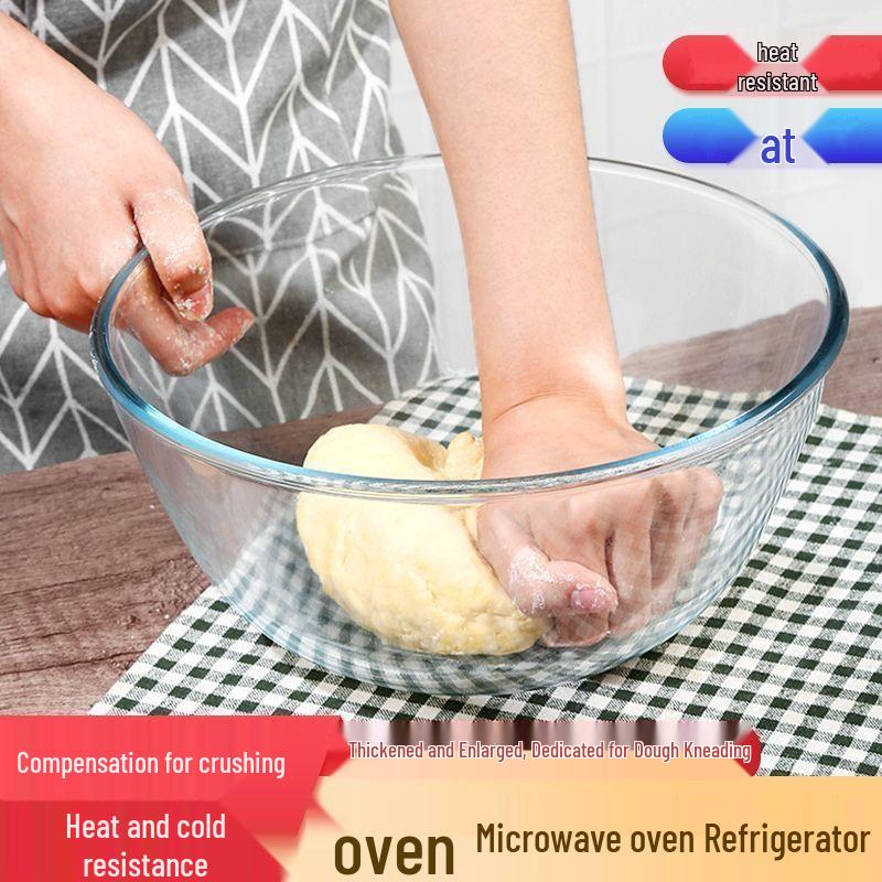 Grande Ciotola in Vetro Borosilicato Resistente al Calore per Insalata, Zuppa, Mescolare e Sbattere