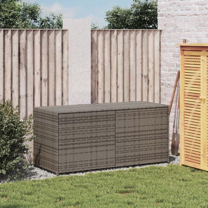 VidaXL Boîte de Rangement de Jardin, Coffre à Outils, Meuble de Rangement, Organisateur de Terrasse Arrière-cour Patio, Gris 365314