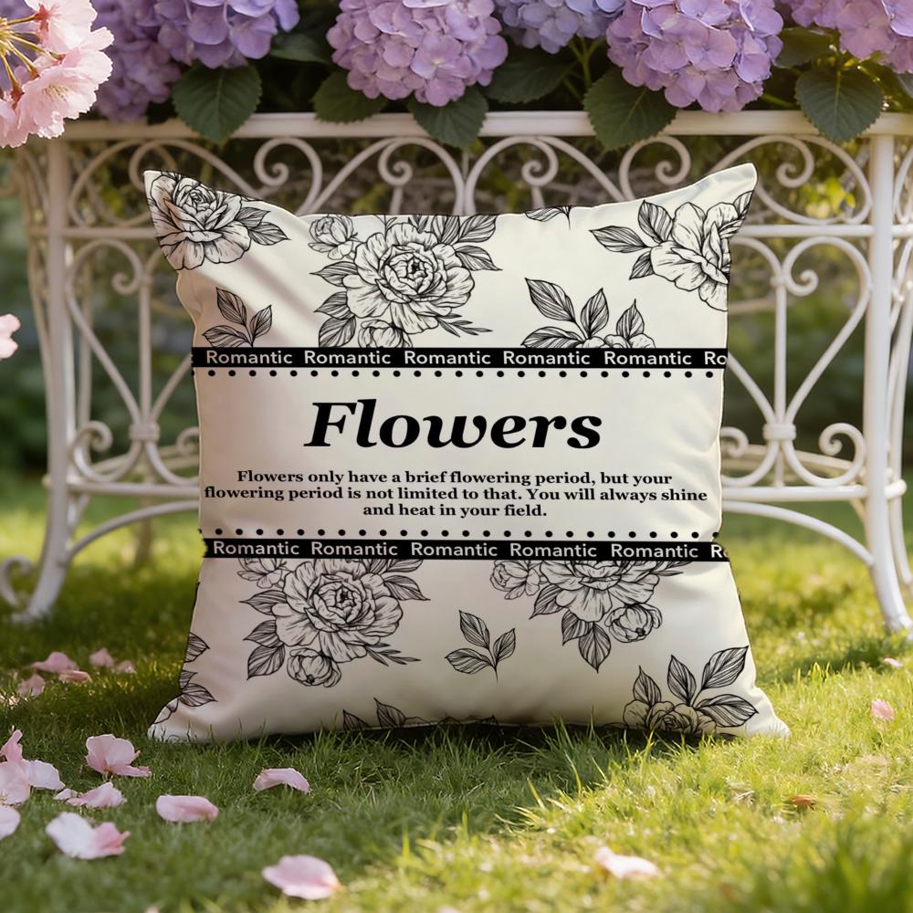 Beautiful Retro Flowers Cushion Cover Home & Car Dual-Scene Pillow Cover: Reversible for Premium Comfort