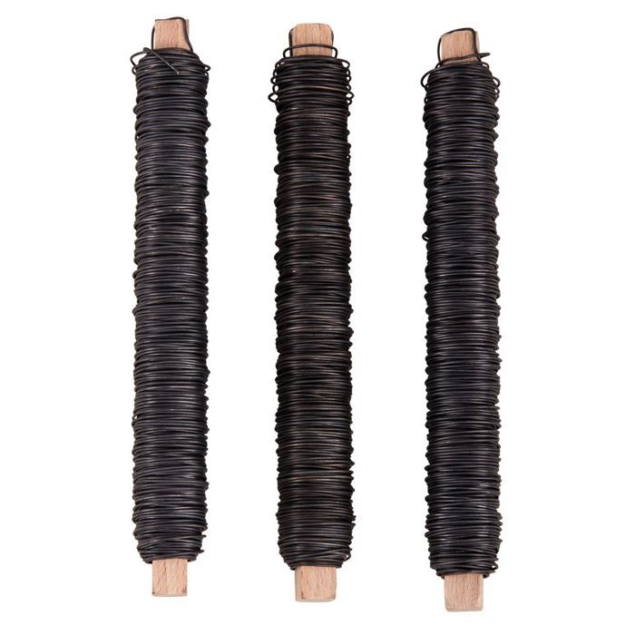 Fil métal noir pour compositions florales Ø 0,65 cm