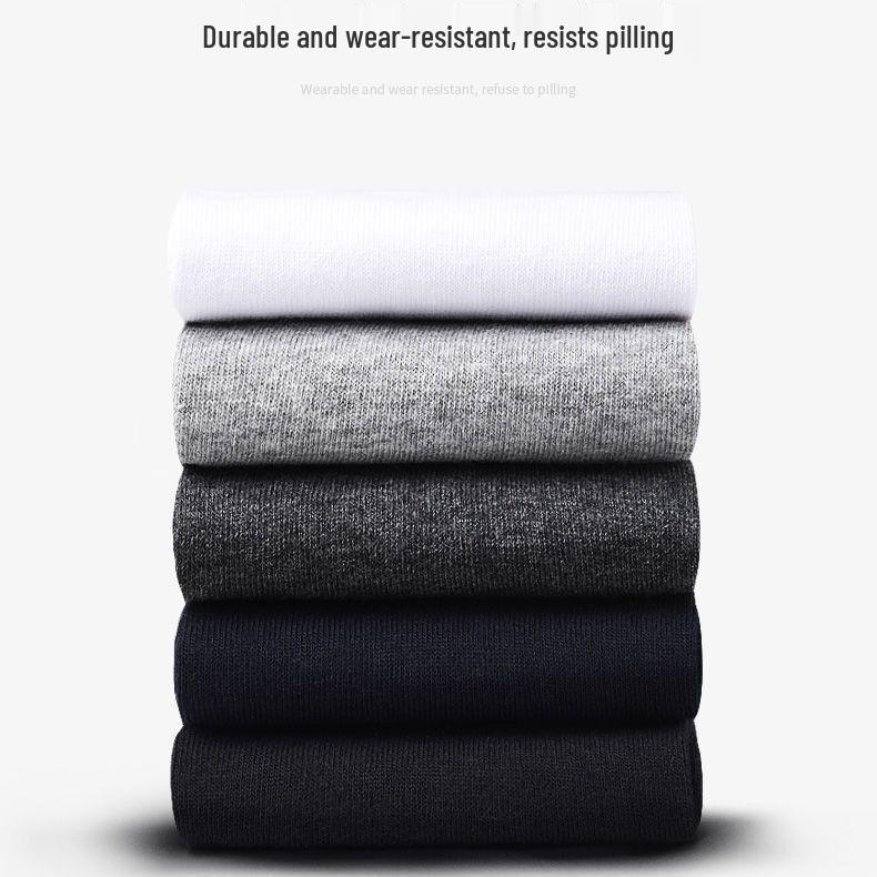 Plus Size Men's Cotton Mid-Calf Socks, Sizes 44-48, Black or White