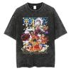 One Piece Monkey D. T-shirt Oversize con Stampa Anime Lavaggio Vintage Snakeman Gear 4 di Luffy | Top Streetwear Unisex