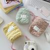 Summer Colorful Plaid Quilted Drawstring Storage Bag, Portable Makeup Pouch, Large Capacity Organizer,Travel Organizer Bag