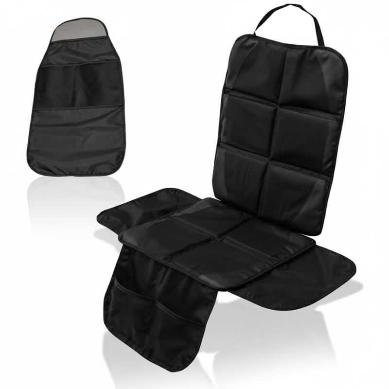 Child Seat Protective Mat with Kick ISOFIX Car Seat Stain and Scratch Resistant Guard, Compatible, Cover, чёрный