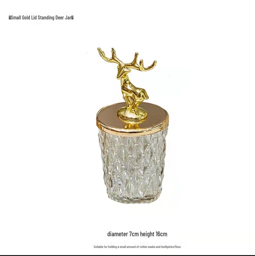 Severský lehký luxusní křišťálový dekorativní bonboniér s motivem hlavy jelena