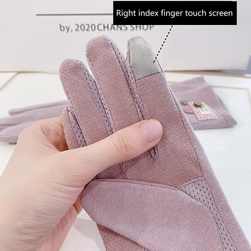 Women Sunscreen Gloves Summer Sun Protection Gloves Non-Slip Touch Screen Gloves Cycling Driving Mittens Thin Anti-Uv Gloves