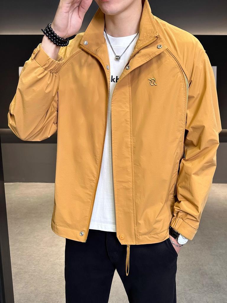 2025 New Stand-up Collar Jacket Men's Ruffian Handsome High-end Sense Spring and Autumn New Men's Clothing Loose Casual Jacket Men