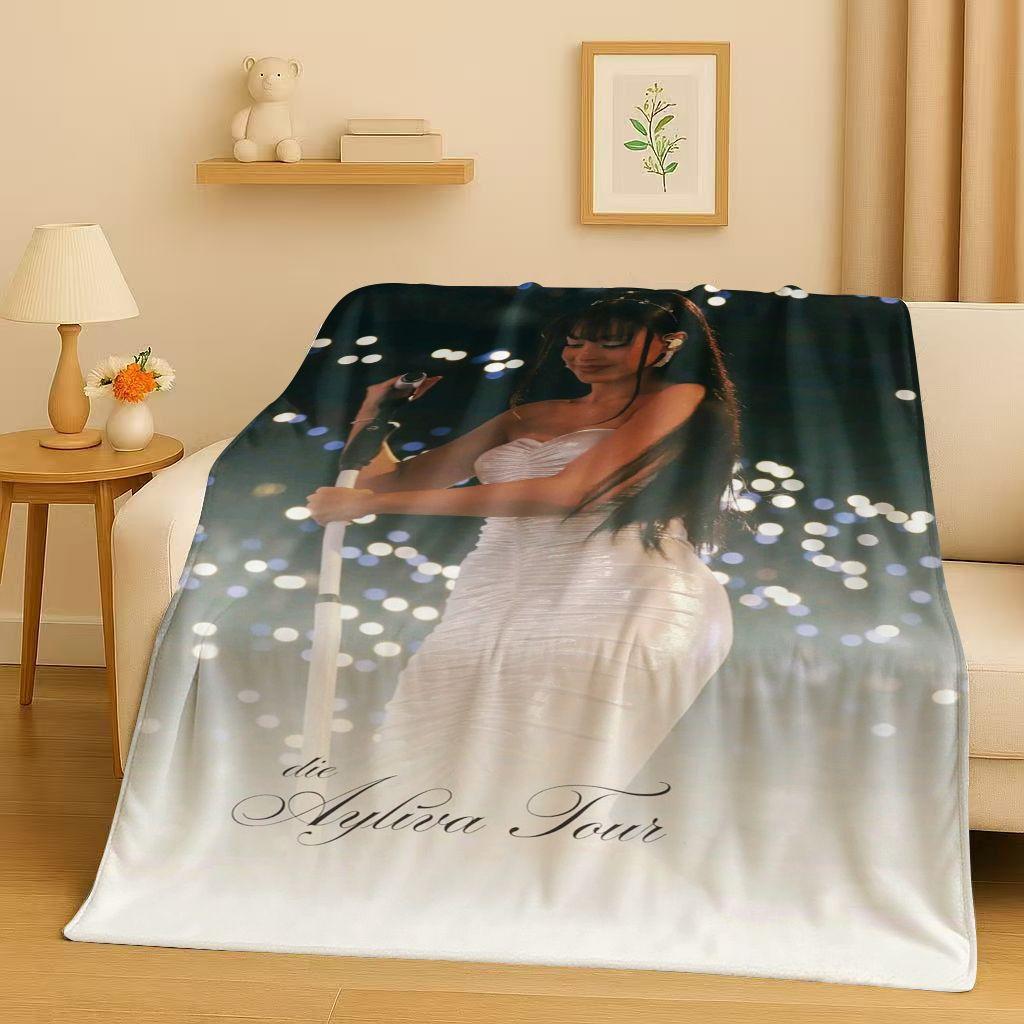 3D Pop Singer Ayliva Lieb Flannel Blanket,Ultra Soft Warm Plush Throw for Home Bedroom Bed Sofa Cover Kids Picnic Gift