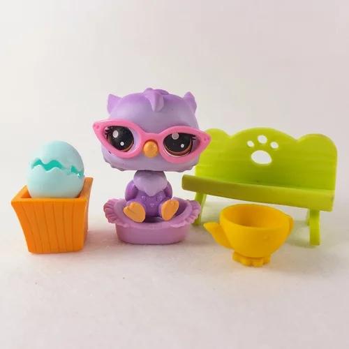 Hasbro Littlest Pet Shop Cartoon Q Edition Animal Mini Stands Short Hair Kitten Dog Cute Big Eye Children's Figures Toy