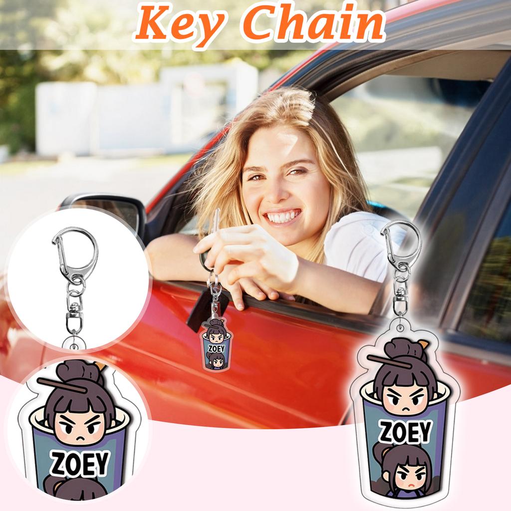 Group Acrylic Double-Sided Keychain Anime Peripheral Backpack Pendant