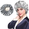 Doppellagige Nachtkappe, verbessert und verstellbar, für Frauen, geölte Duschhaube, weiche Seide, doppelt verwendbar, Badekappe, Chemotherapie-Kappe, Nachtkappe