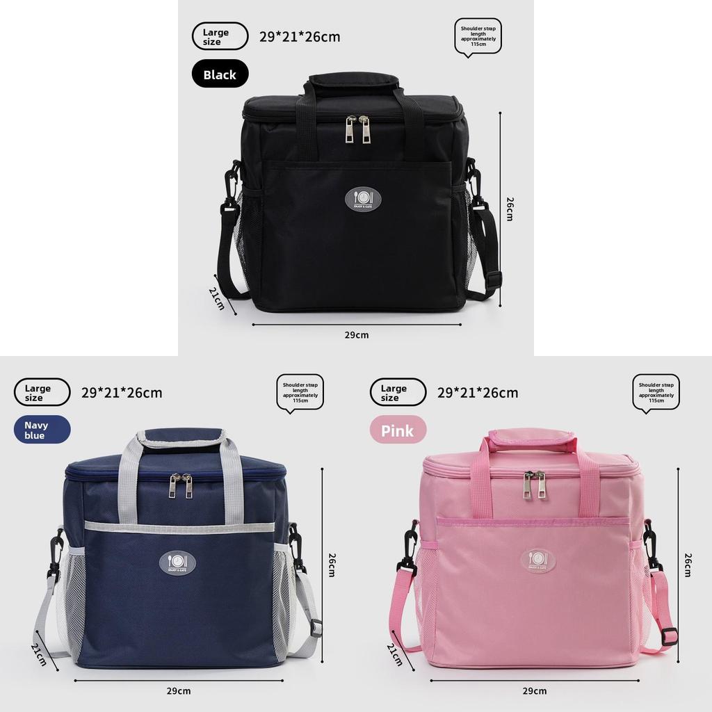 Modern Minimalist Insulated Lunch Carrier Made Of Oxford Fabric For School And Outdoor Use