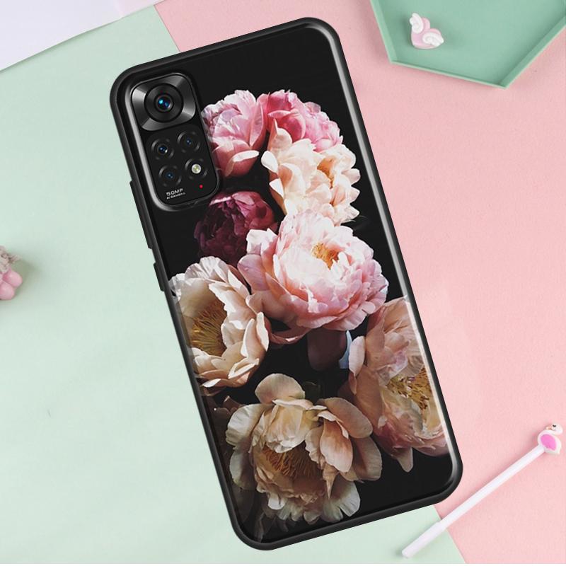 Bujori Floare frumoasă pentru Redmi Note 12 Pro Plus Husă pentru Redmi Note 10 8 9 11 Pro 12S 11S 10S 9S 9C 10C 12C